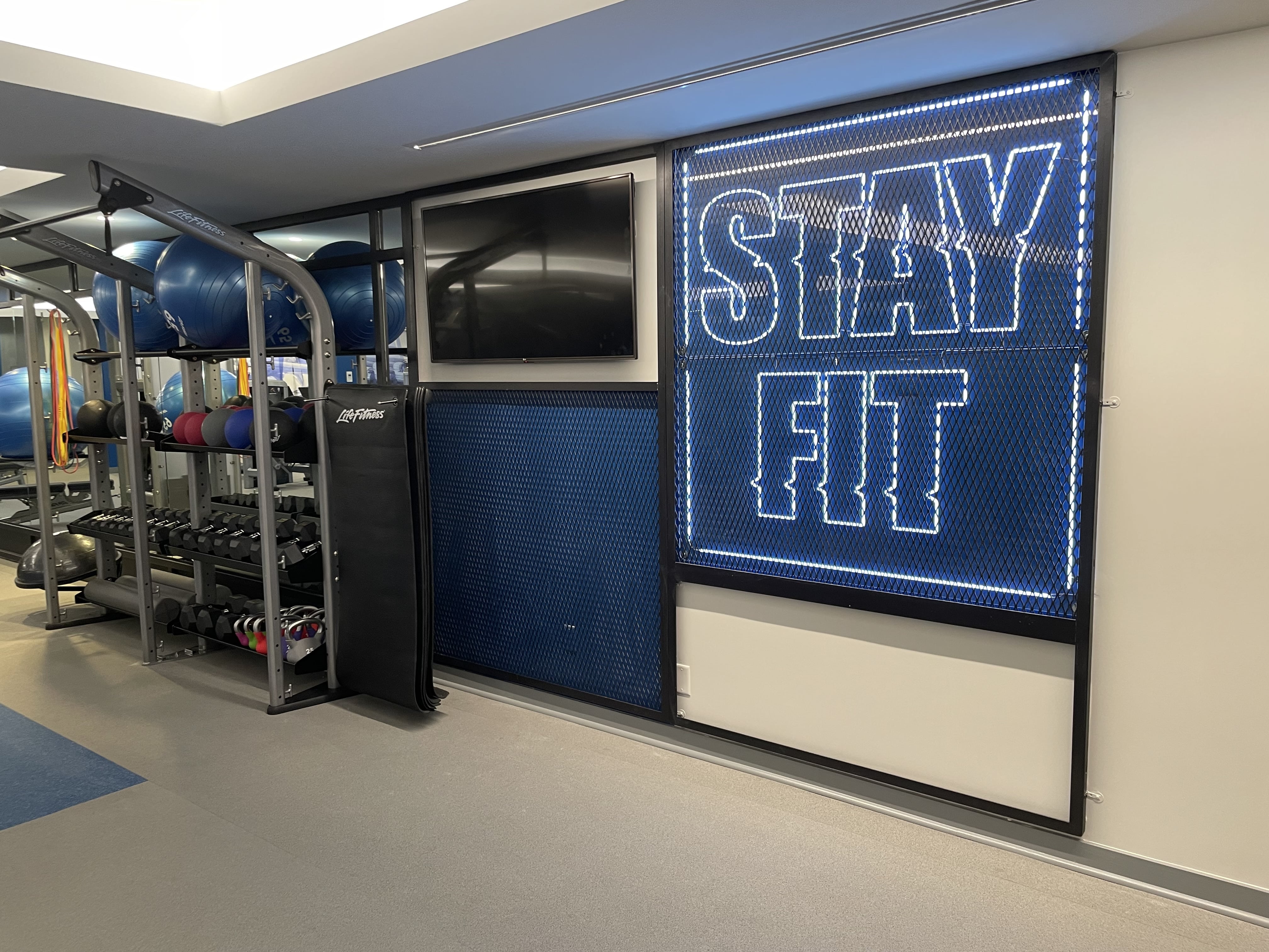 Hyatt Regency Cambridge gym signage