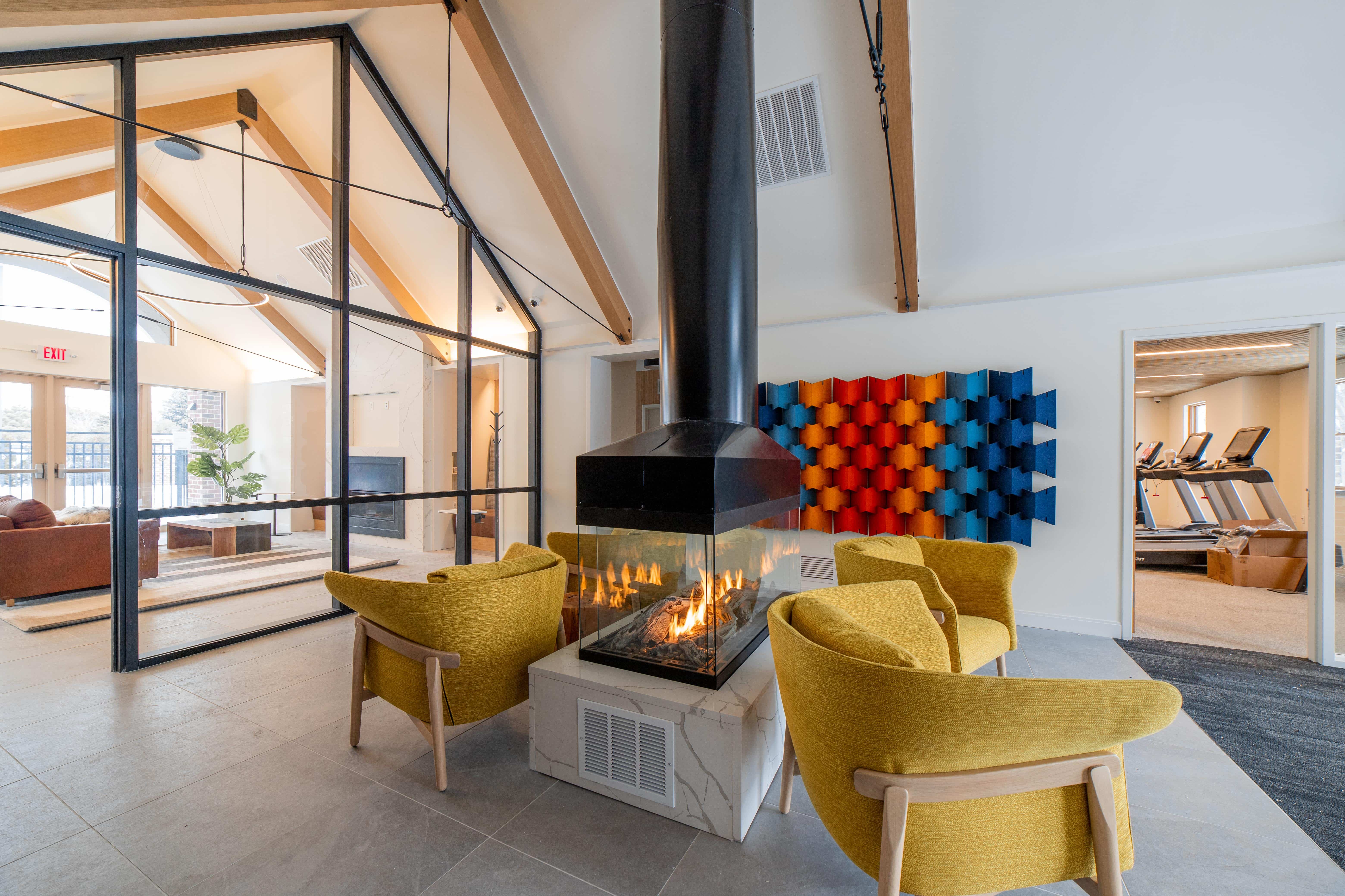 Quarry Ridge Apartments Fireplace Area